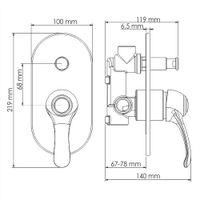 Isar Смеситель для ванны и душа арт-1361 — фото 6, Смеситель для ванны