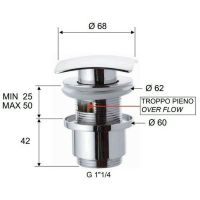 Донный клапан Remer 905SCC2114VO click-clack Бронза — фото 2, Донные клапаны