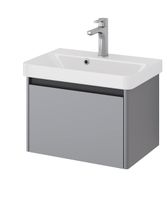 Тумба Luxury, 55 см, подвесная, 1 ящик, серый базальт — фото 1, Тумбы под раковину