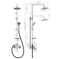 Товар: Душевая система Rossinka Q02-46 Хром - фото 2 Душевая система Rossinka Q02-46 Хром — фото 2, Душевые стойки