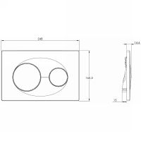 Клавиша смыва Azario AZ-8200-0010 Хром матовый — фото 2, Кнопки смыва