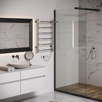 Электрический полотенцесушитель Aringa Киото 80x50 AR03001CH с полкой Хром — фото 4, Электрические полотенцесушители