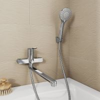 Смеситель для ванны Milardo Demi DEMSB00M10 универсальный Хром — фото 8, Для душа и ванны