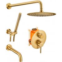 Душевая система Milacio Ultra MCU.150.GD Брашированное золото — фото 1, Встраиваемые душевые комплекты