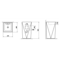 Товар: Раковина Laguraty 47 2050W Белая - фото 3 Раковина Laguraty 47 2050W Белая — фото 3, Раковины напольные