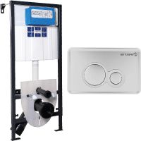Инсталляция Bettoserb Sava Fix Slim SET40006462 для унитаза с клавишей смыва Хром матовый — фото 1, Инсталляции для унитазов
