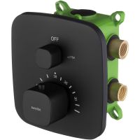 Смеситель для душа Swedbe Platta 9031B с термостатом Черный матовый — фото 1, Смеситель для душа