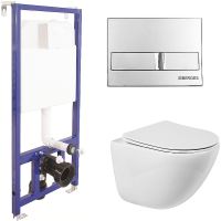 Комплект унитаза BelBagno Amanda BB051CHR+BB051SC с инсталляцией Berges Novum L3 040213 с сиденьем М — фото 1, Комплекты унитаз + инсталляция