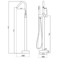Товар: Смеситель для ванны Bond Circle B05-4988 Черный матовый - фото 3 Смеситель для ванны Bond Circle B05-4988 Черный матовый — фото 3, Для душа и ванны