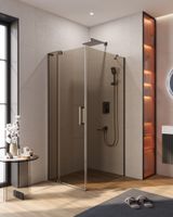 Душевой уголок CEZARES SLIDER-AH-1-90-80/90-BR-GM — фото 1, Прямоугольные душевые уголки