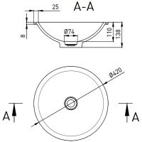 Раковина Salini Marea 42 05 1802205M Белая матовая — фото 3, Раковины встраиваемые снизу