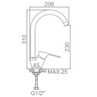 Смеситель для кухни Accoona H17 A4517 Хром — фото 2, Смесители для кухни