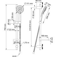 Душевой гарнитур Swedbe Calypso 5083 Хром — фото 2, Душевые гарнитуры