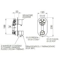 Товар: Смеситель для душа Remer Elegance NT94 с термостатом Хром - фото 2 Смеситель для душа Remer Elegance NT94 с термостатом Хром — фото 2, Смеситель для душа