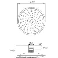 Верхний душ Melodia della vita Standard Middle MKP20488 Хром — фото 4, Верхние души