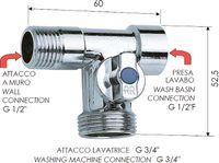 Товар: Запорный вентиль Remer 260 для стиральной машины Хром - фото 2 Запорный вентиль Remer 260 для стиральной машины Хром — фото 2, Комплектующие для туалета