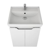 Товар: Тумба Q PLUS (D), 55 см, подвесная/напольная, 2 дверцы, с опорами, белый глянец - фото 9 Тумба Q PLUS (D), 55 см, подвесная/напольная, 2 дверцы, с опорами, белый глянец — фото 9, Тумбы под раковину