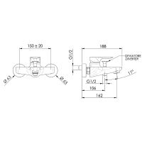 Смеситель для ванны Remer Infinity I05NP Никель брашированный — фото 2, Для душа и ванны