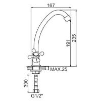 Товар: Смеситель для кухни Ledeme H12 4112-2L Хром - фото 2 Смеситель для кухни Ledeme H12 4112-2L Хром — фото 2, Смесители для кухни