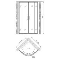 Душевой уголок Gemy Victoria 80х80 S30062M профиль Хром стекло матовое — фото 3, Душевые уголки