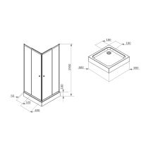 Товар: Душевой уголок Parly 80x80 ZFQ81 профиль Белый стекло матовое - фото 6 Душевой уголок Parly 80x80 ZFQ81 профиль Белый стекло матовое — фото 6, Квадратные душевые уголки