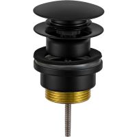 Донный клапан Remer 905CCR114NO click-clack Черный матовый — фото 1, Раковины и столешницы. Выпуски для умывальников