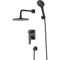 Душевая система Lemark Bronx LM3729BL Черная — фото 1, Встраиваемые душевые комплекты