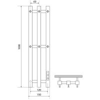 Электрический полотенцесушитель Melodia della vita Etude Electro 100х15 П3 MTREEE10015 Хром — фото 2, Электрические полотенцесушители