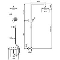 Душевая система Ledeme 2411L Хром — фото 3, Душевые стойки