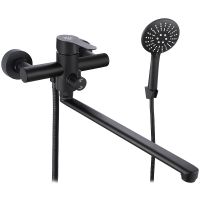 Смеситель для ванны Ростовская Мануфактура Сантехники SUS124BL-006EP универсальный Черный матовый — фото 1, Для душа и ванны