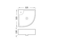 Раковина подвесная угловая AQUATEK AQ5166A-00 325*325*130 мм, универсальная установка — фото 2, Раковины