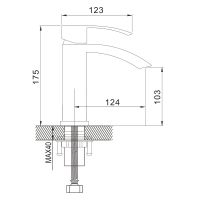 Смеситель для раковины Rose R15T R1501T Оружейная сталь — фото 2, Смесители для раковины