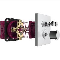 Смеситель для душа AQUAme AQM8801CR с термостатом Хром — фото 1, Для душа и ванны