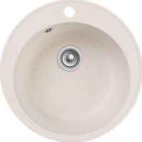 GRANFEST Мойка QUARZ 08 1-чаша D-480мм белый арт.GF-Z- — фото 1, Кухонные мойки
