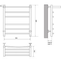 Электрический полотенцесушитель Melodia della vita Shelf Electro 50х60 П5 MTRSHE5060 с полкой Полиро — фото 2, Электрические полотенцесушители