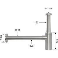 Сифон для раковины Remer SS958L Хром — фото 2, Сифоны для раковины