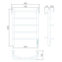 Электрический полотенцесушитель Larusso Евромикс КС П5 400х600 4670078536457 Белый — фото 2, Электрические полотенцесушители