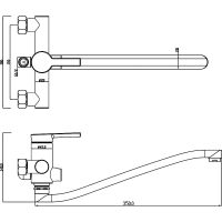 Смеситель для ванны Swedbe Diana 1055 универсальный Хром — фото 4, Смеситель для ванны