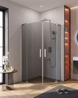 Душевой уголок CEZARES SLIDER-R-2-90/100-GRIGIO-Cr — фото 1, Душевые уголки четверть круга