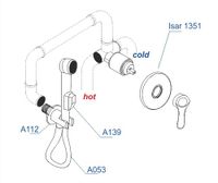 A01353 Встраиваемый комплект для биде со шлангом 150 см — фото 2, Комплектующие для туалета