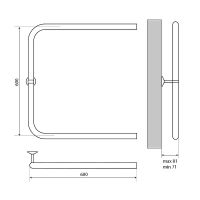 Водяной полотенцесушитель Melodia della vita Moon П-образный 60х60 MTRMN6060 Полированная сталь — фото 2, Водяные полотенцесушители