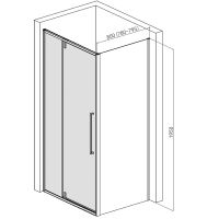 Душевая стенка AQUAme 80 AQM7111-2 профиль Черный матовый стекло прозрачное — фото 2, Боковые стенки