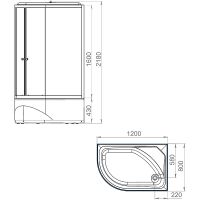 Душевая кабина Melodia della vita Classica 120x80 R MB01013 с гидромассажем — фото 2, Душевые кабины