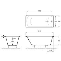 Чугунная ванна Delice Fort 200x85 DLR230622R с отверстиями под ручки без антискользящего покрытия — фото 2, Чугунные ванны