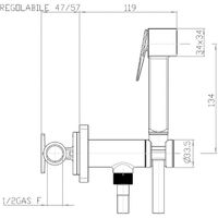 Гигиенический душ со смесителем Bossini Cube Brass E38003B.073 Черный матовый — фото 4, Гигиенические души