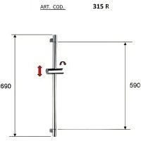 Душевая штанга Remer 315R Хром — фото 2, Штанги для душа