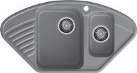 GRANFEST Мойка QUARZ 14 угловая 1,5-чаши 930*500мм темно-серый арт.GF-Z- — фото 1, Кухонные мойки