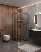 Товар: Душевой уголок CEZARES MOLVENO-R-1-90-C-GM-IV - фото 2 Душевой уголок CEZARES MOLVENO-R-1-90-C-GM-IV — фото 2, Душевые уголки четверть круга