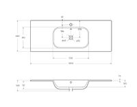 Керамическая раковина CEZARES CZR-NAT-120-LVB — фото 3, Раковины