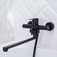 Смеситель для ванны Ростовская Мануфактура Сантехники SUS124BL-006EP универсальный Черный матовый — фото 5, Для душа и ванны